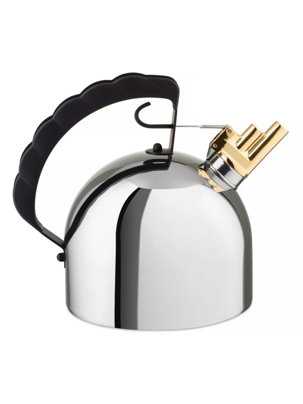 Alessi 9091 Richard Sapper Design Italy  Stainless Steel Brass Whistling Kettle